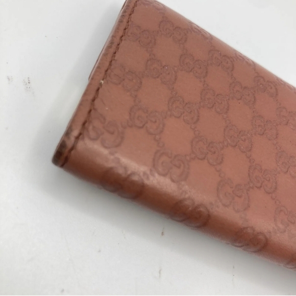 🔹️Gucci 🔹️Key case holder GG Brown Cow Leather micro Guccissi - Picture 7 of 13